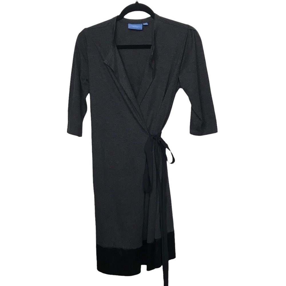 Simply Vera Wang Gray Wrap Dress Medium - Picture 1 of 10